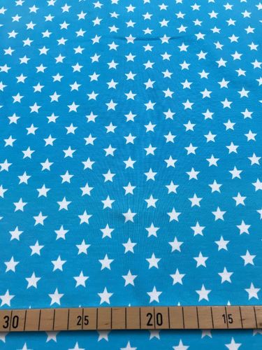 Jersey Baumwolle hellblau Sterne