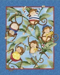 Baumwolle Monkey Business Quilt Panel by Barb Tourtillotte